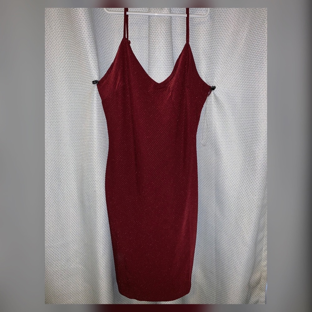 Burgundy Midi Holiday Dress.